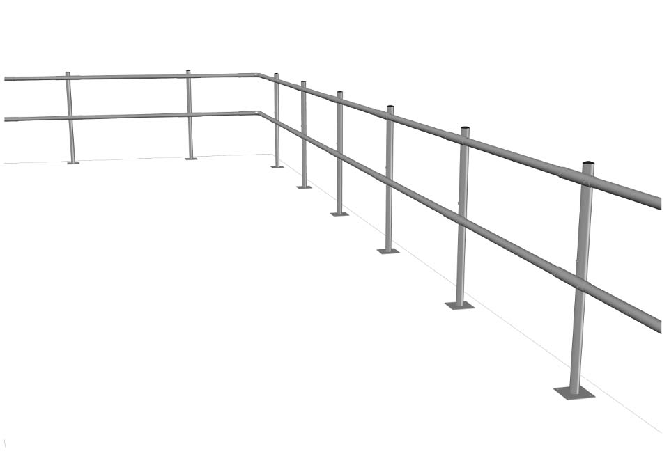 Top Fixed Parapet Guardrail System 2